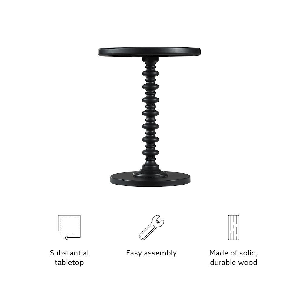 Black Round Spindle Table. Picture 10