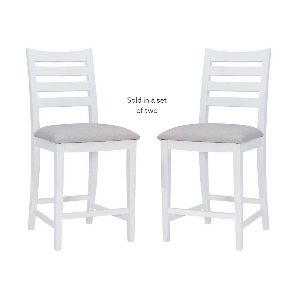 Flynn Counter Stool White Upholstered Set Of 2. Picture 12
