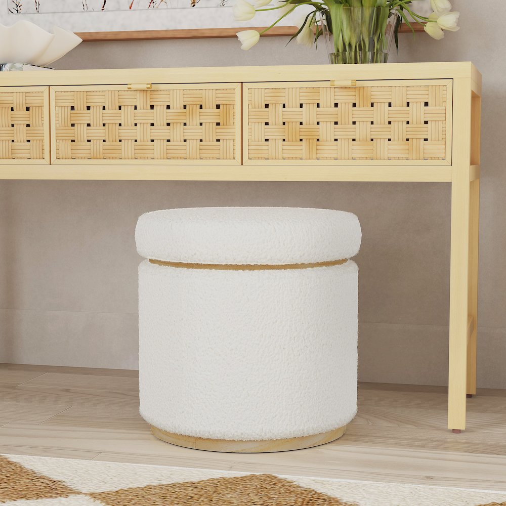 Blanche Storage Ottoman Natural. Picture 6