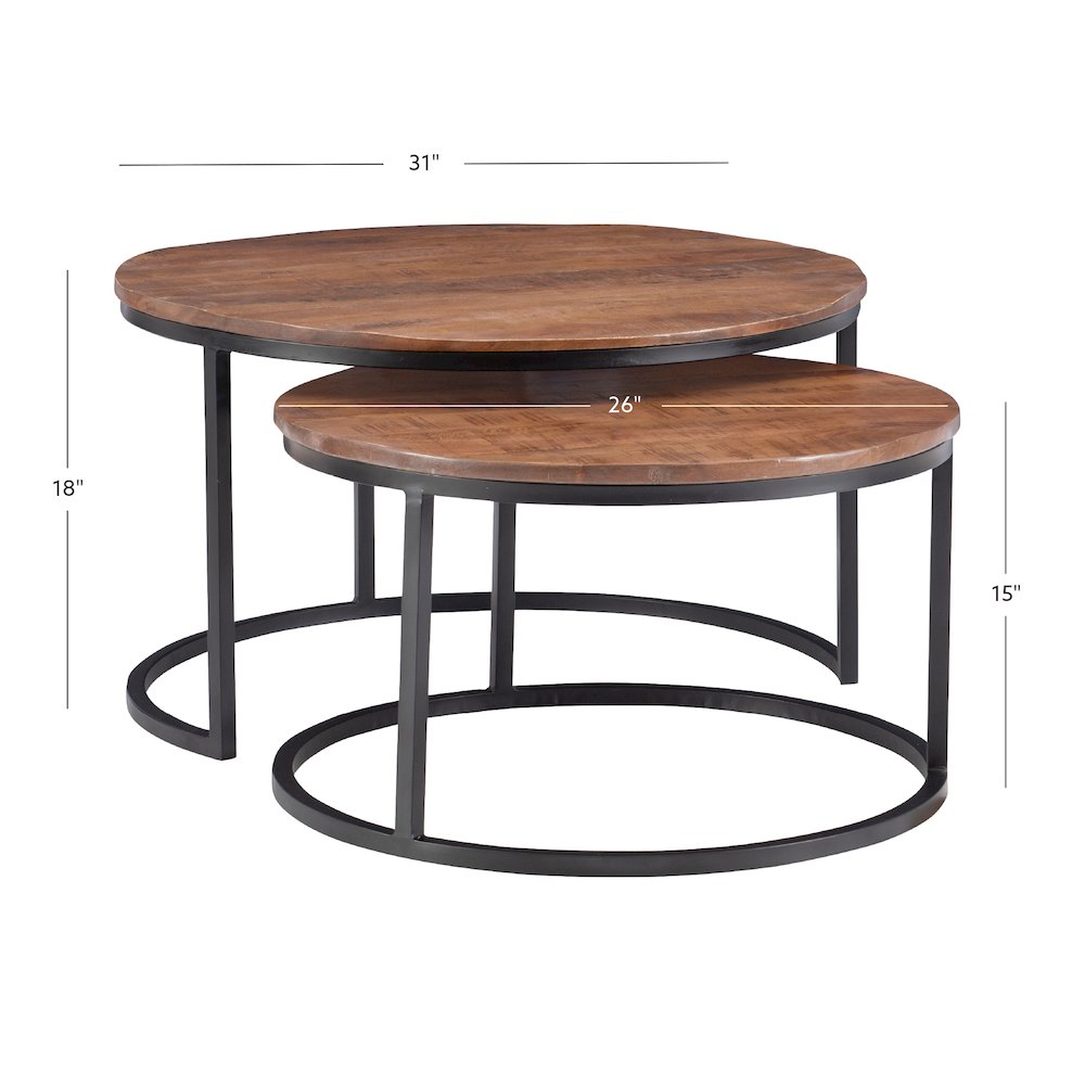 Weston Nesting Coffee Tables Brown. Picture 14