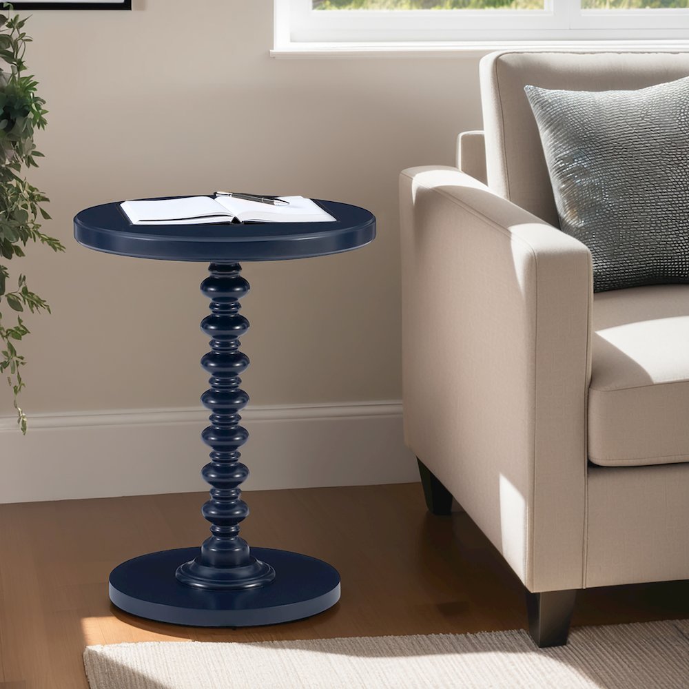 Black Round Spindle Table. Picture 5