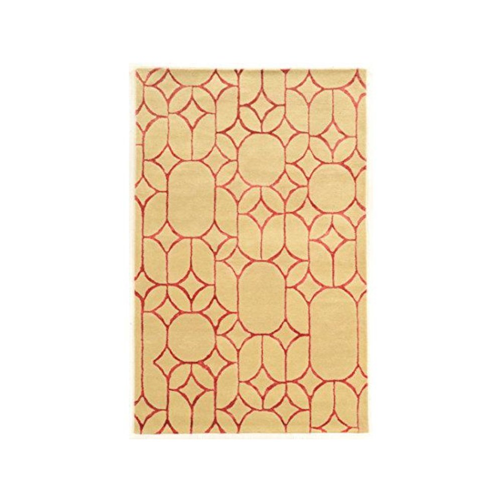 Aspire Wool Window Ivory & Coral 2x3, Rug. Picture 1