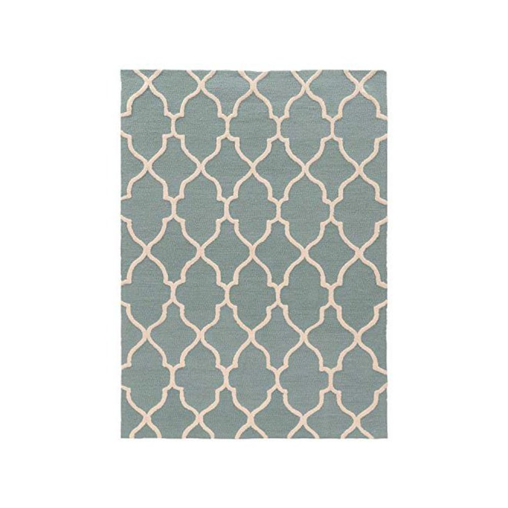 Trio Geo Turquoise & Ivory 8x10, Rug. Picture 1