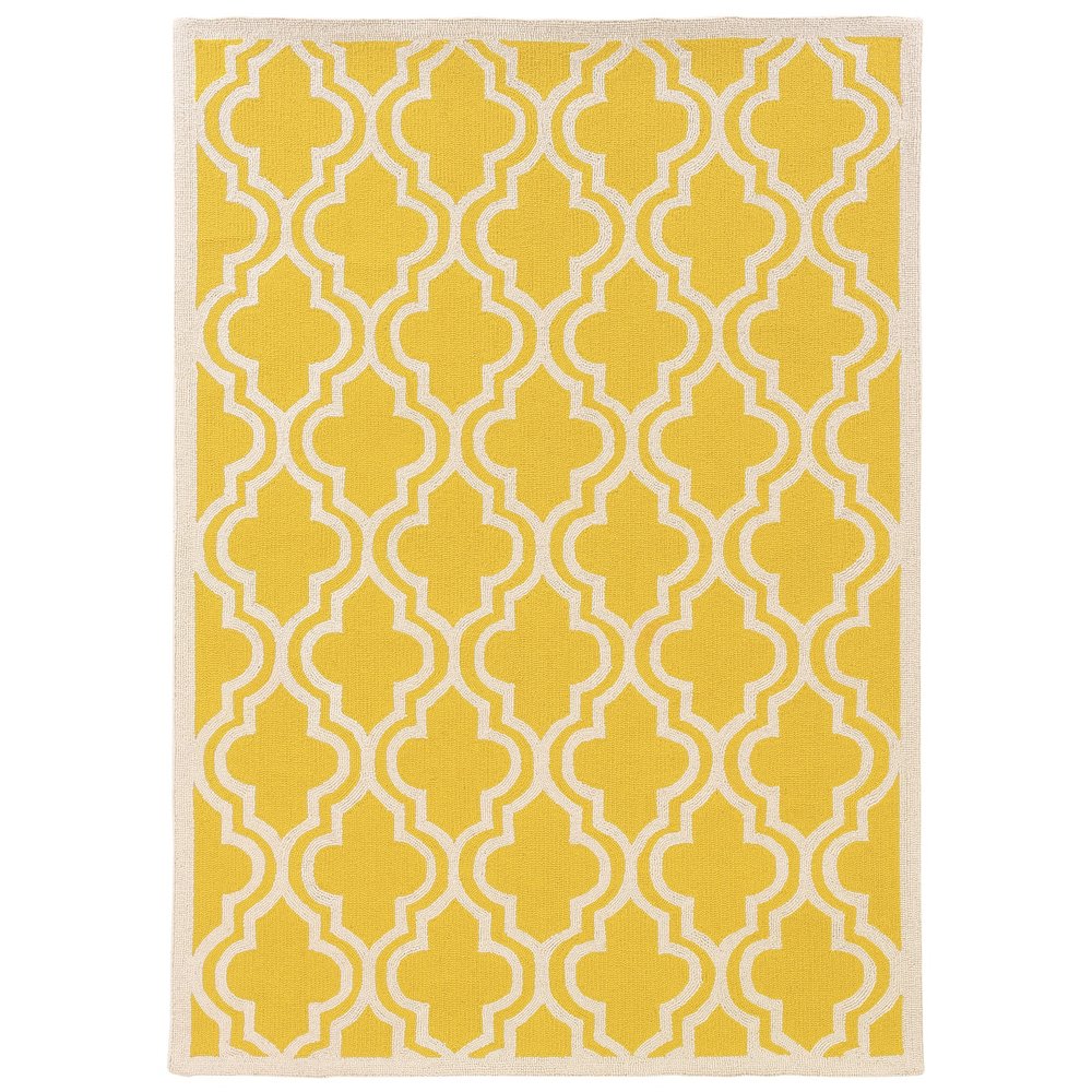 SilhouetteQuatrefoil Yellow & Ivory 5x7, Rug. Picture 1