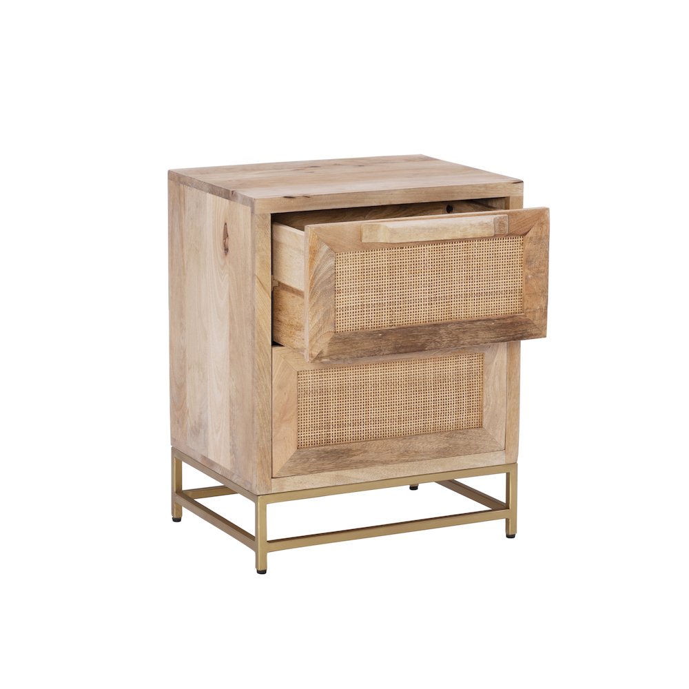 Janie Rattan Cabinet Two Drawers. Picture 1