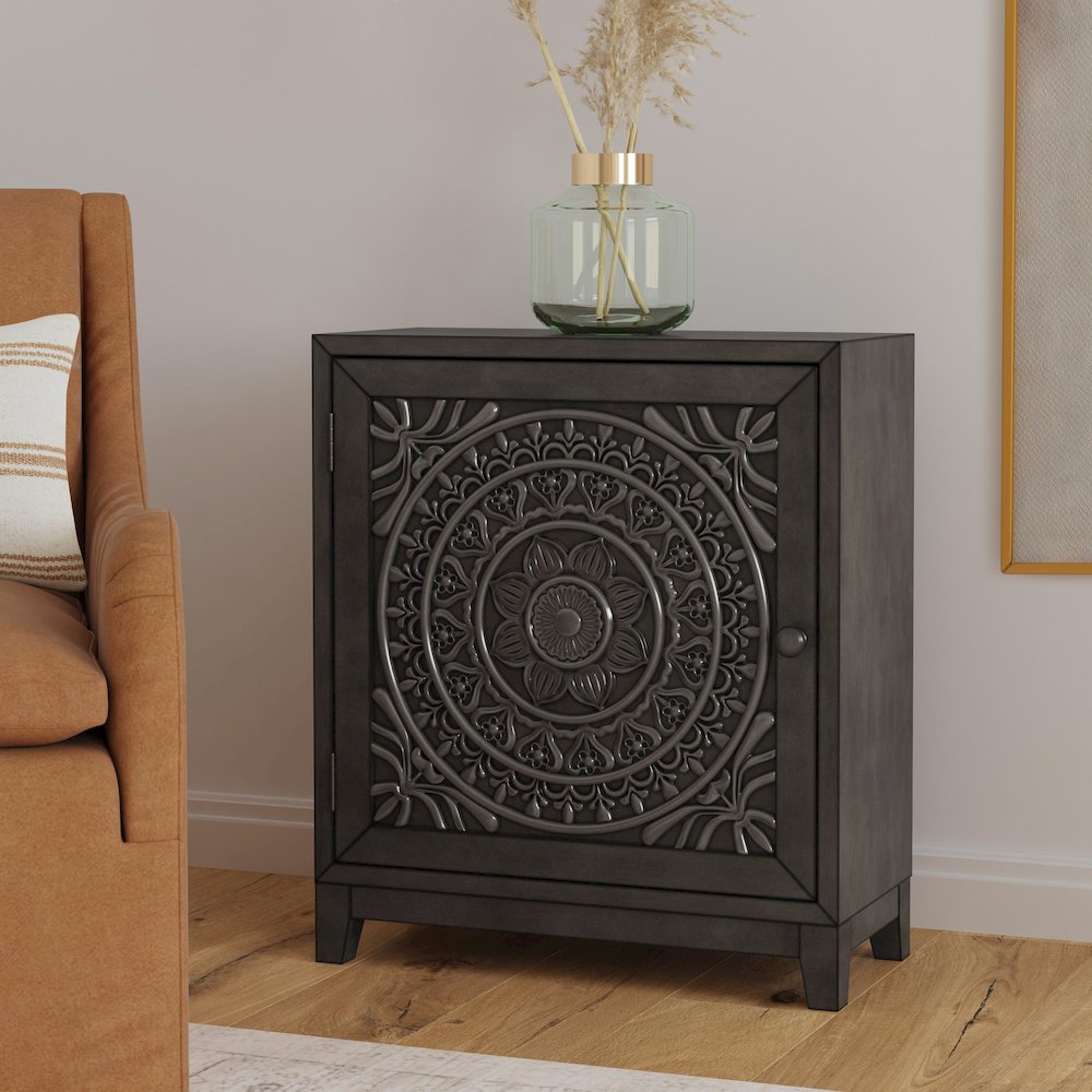 Grace Accent Cabinet Dark Grey. Picture 6