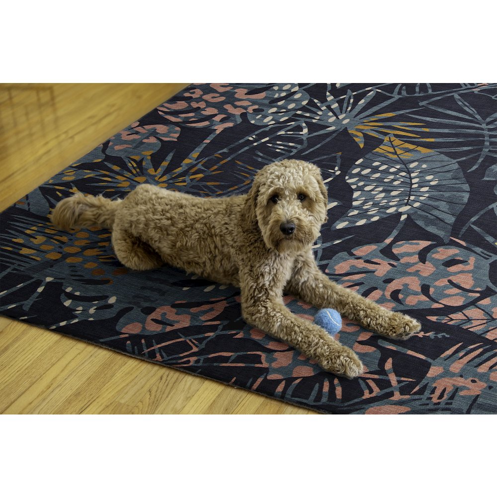 Outdoor Washable Miramar Navy & Gold 7' X 9', Rug. Picture 2