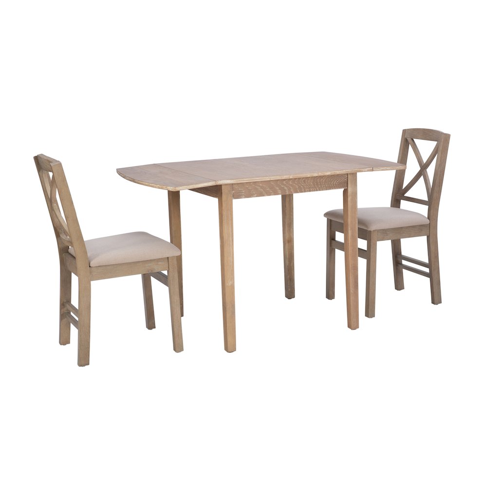 Torino 3Pc Drop Leaf Dining Set Gray. Picture 1