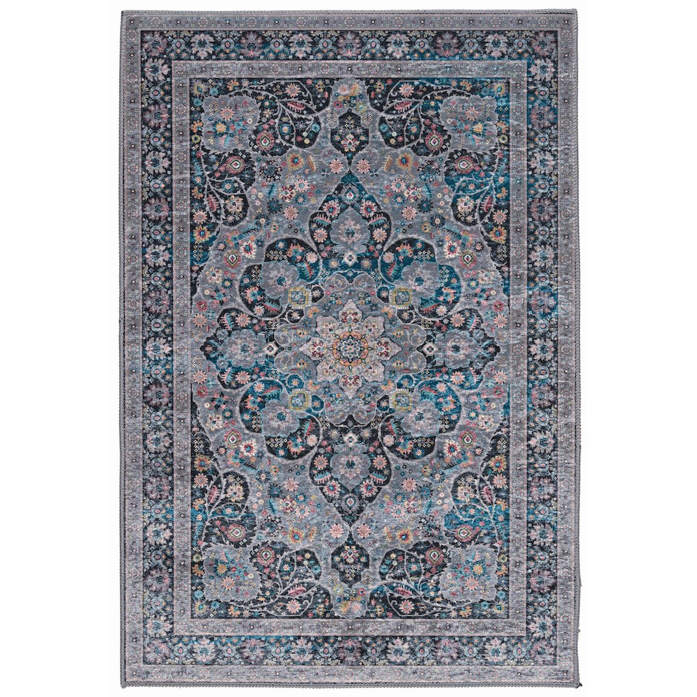 Emerald Grenier Grey & Teal 2.2x3.2, Rug. Picture 1