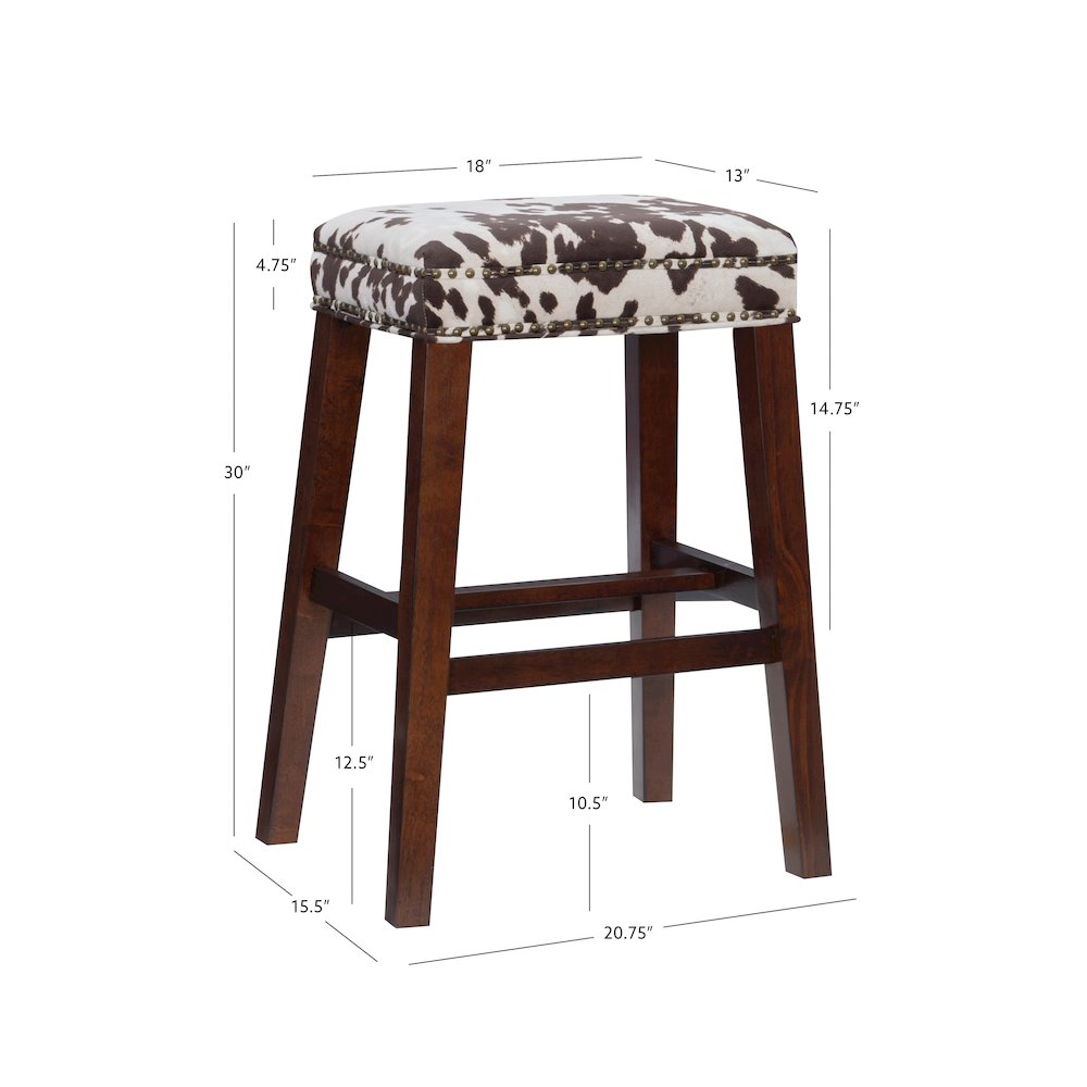 Walt Brown Cow Print Bar Stool. Picture 9