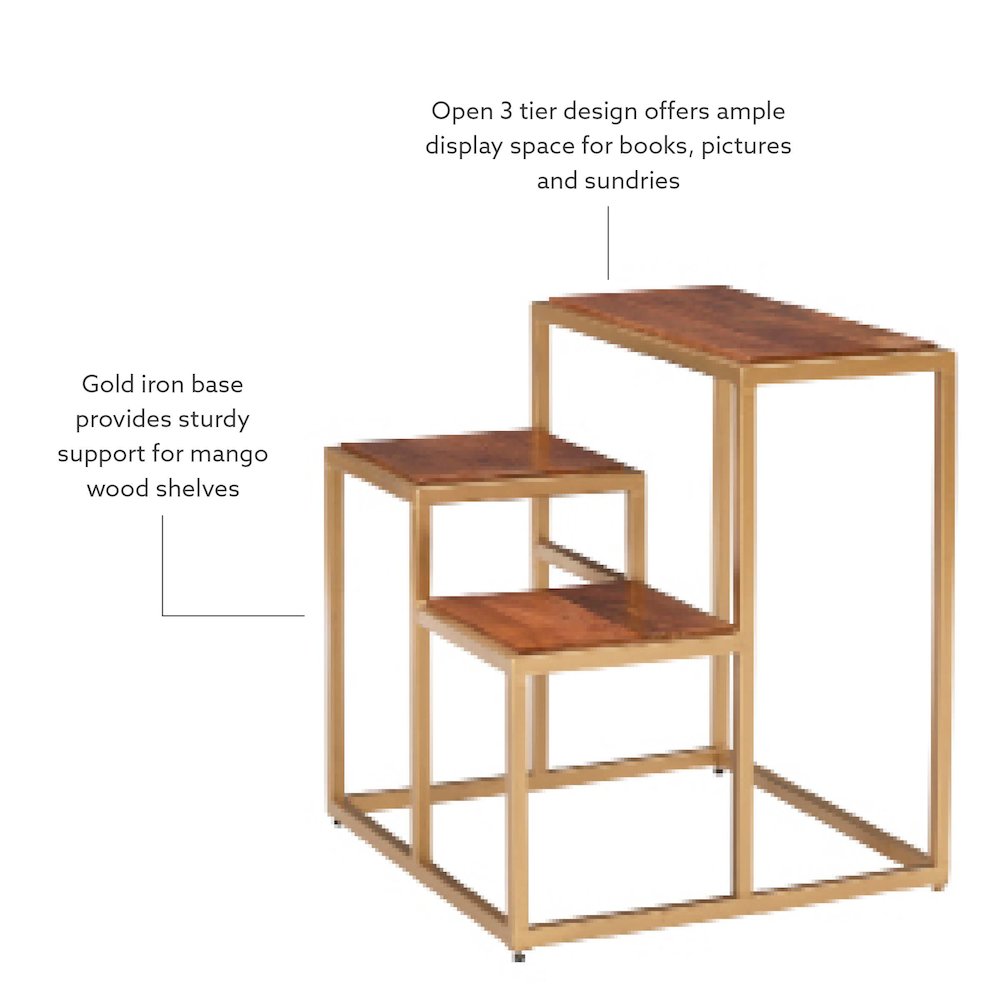 Carlo 3 Tiered Plant Stand Side Table. Picture 9