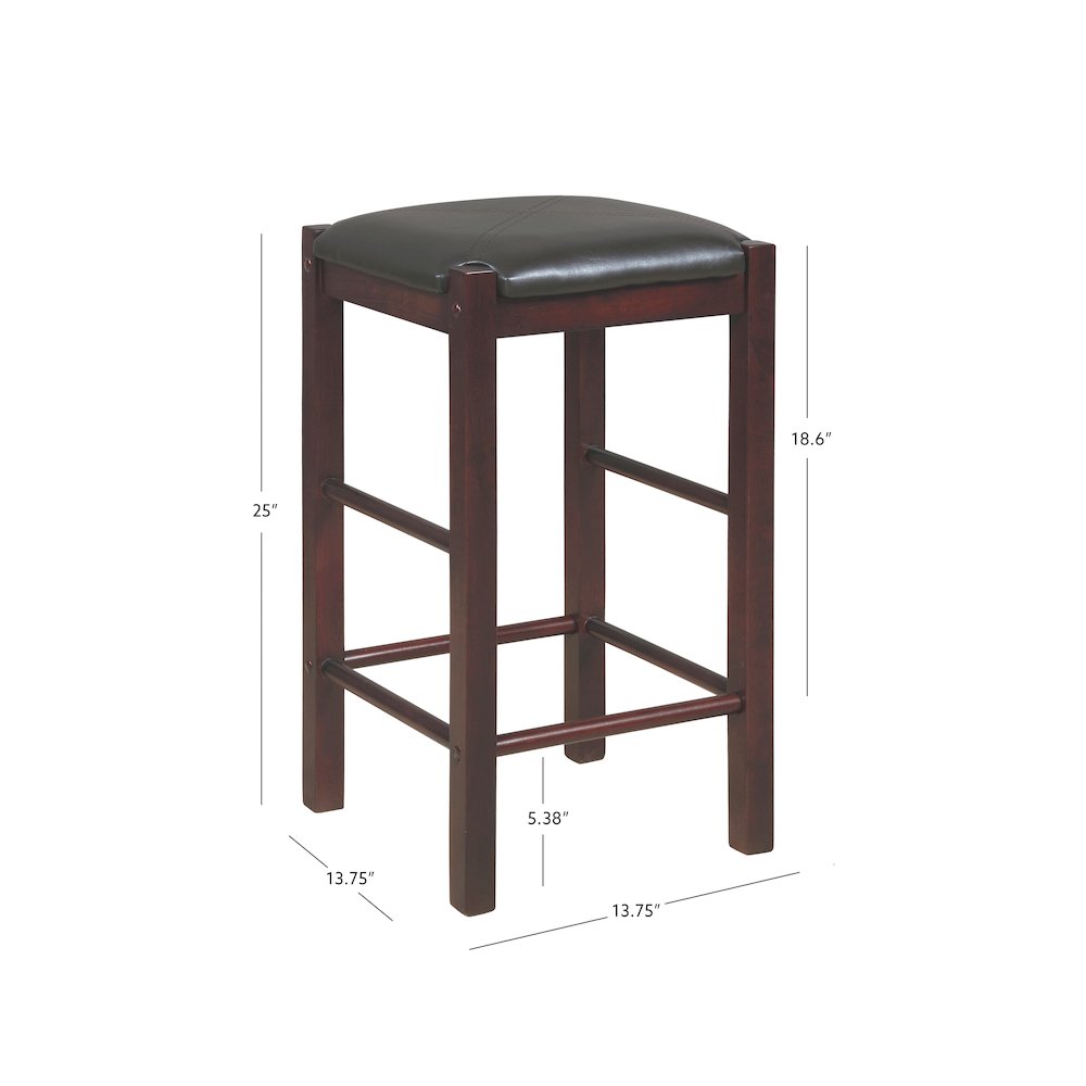 Lancer Backless Counter Stools, Espresso - Set Of Two. Picture 14