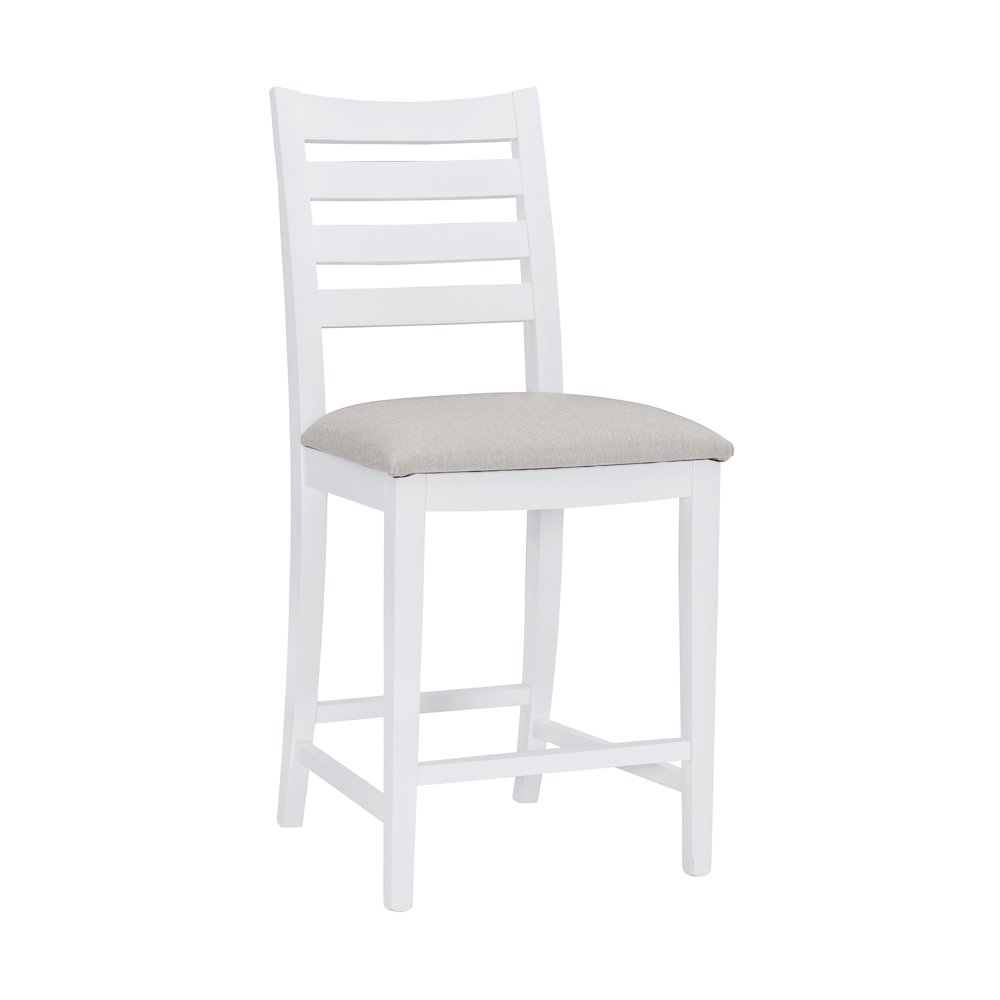 Flynn Counter Stool White Upholstered Set Of 2. Picture 1