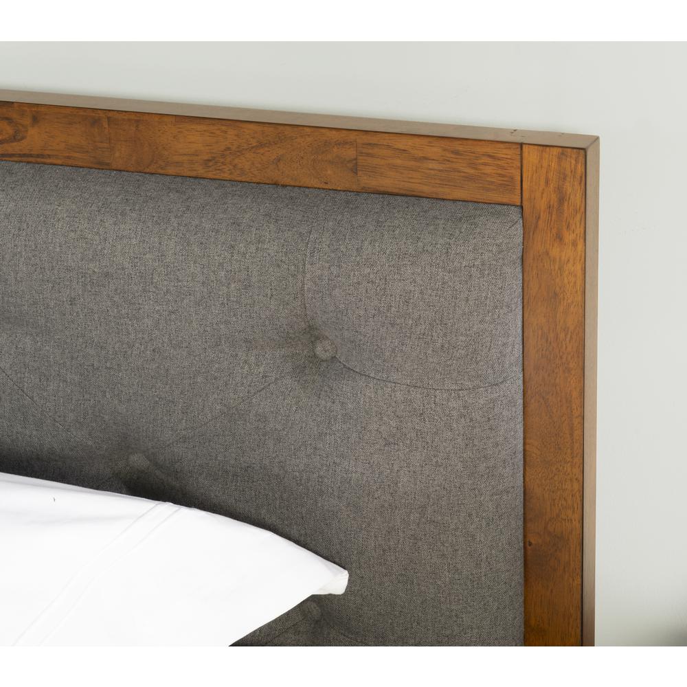 Reid Mid Century Grey Platform King Bed. Picture 8