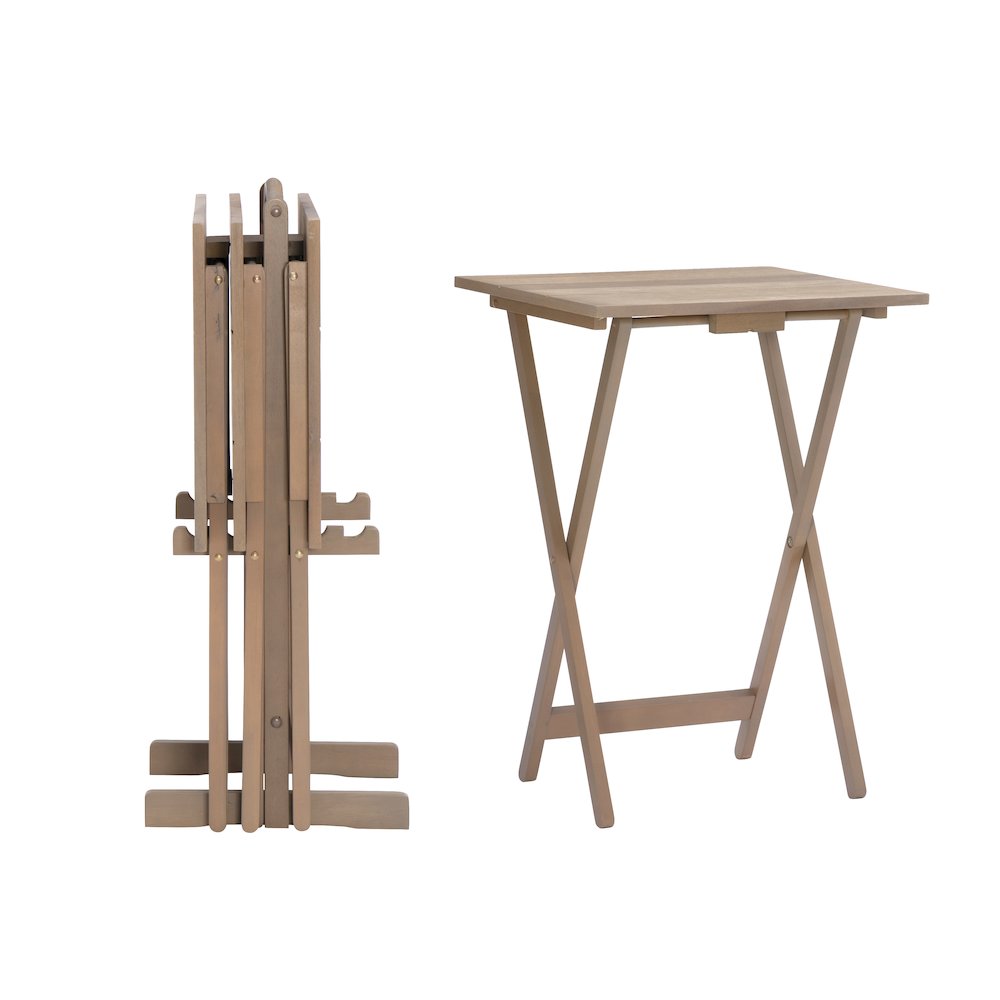 Driftwood Acacia Tray Table Set. Picture 10
