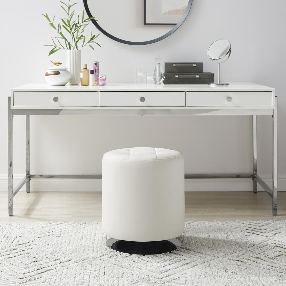 Sikes Swivel Ottoman White. Picture 6
