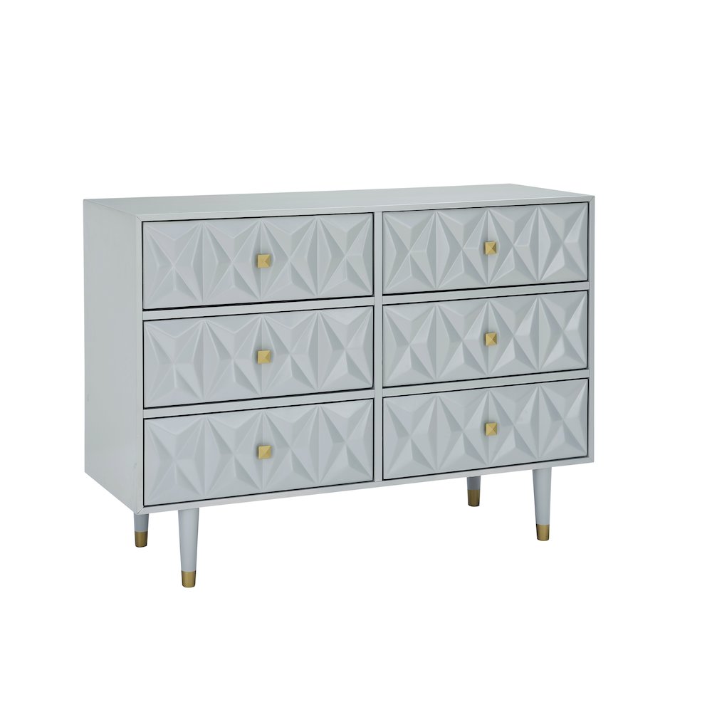Six Drawer Geo Texture Dresser Grey. Picture 8