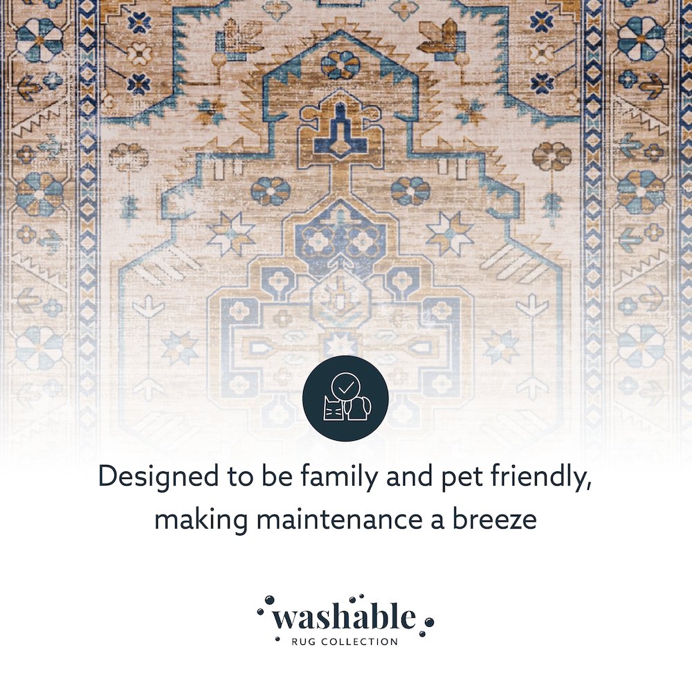 Washable Julian Ivory/Gold 2x3, Rug. Picture 8