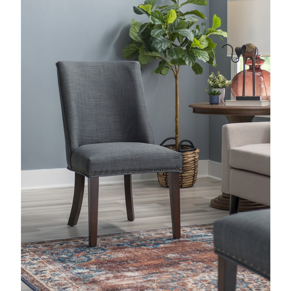 Adler Dining Chair Espresso Grey Set of Two. Picture 3