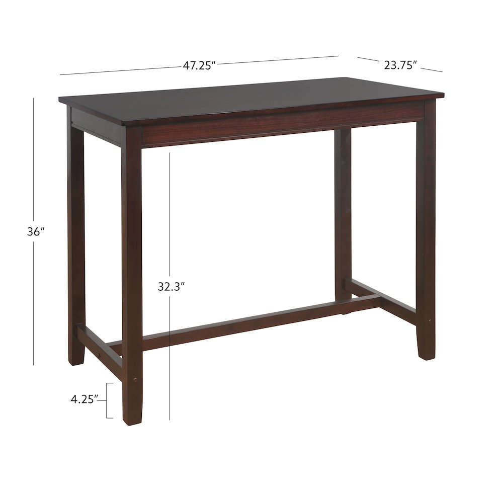 Claridge 36 Inch Counter Height Pub Table, Walnut. Picture 13