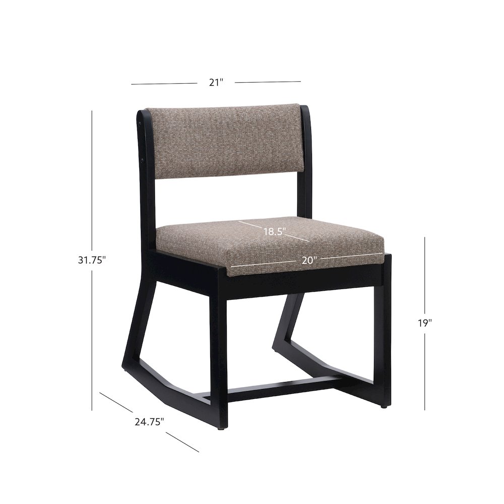Callum 2 Position Sled Base Chair Black Stone. Picture 14