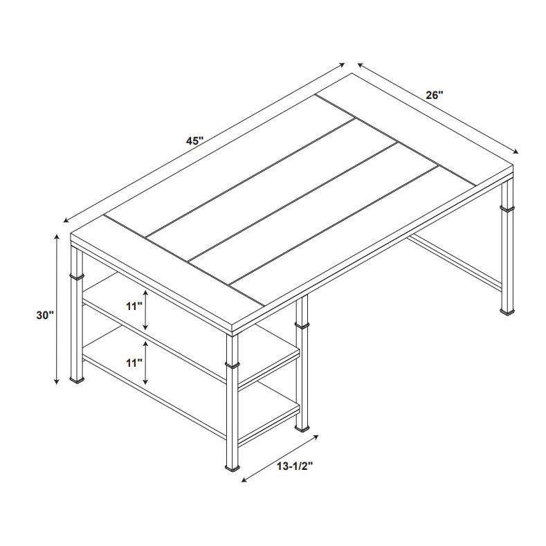 Austin Two Shelf Desk. Picture 4