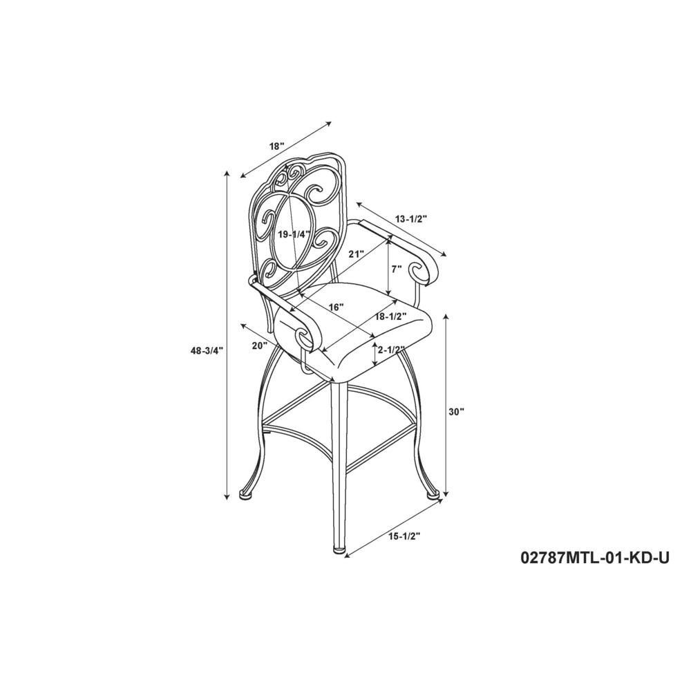 Crested Back Bar Stool 30. Picture 7