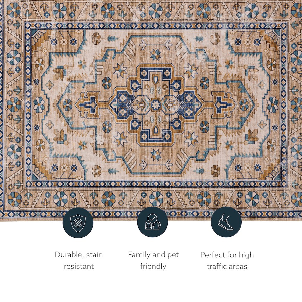 Washable Julian Ivory/Gold 2x3, Rug. Picture 5