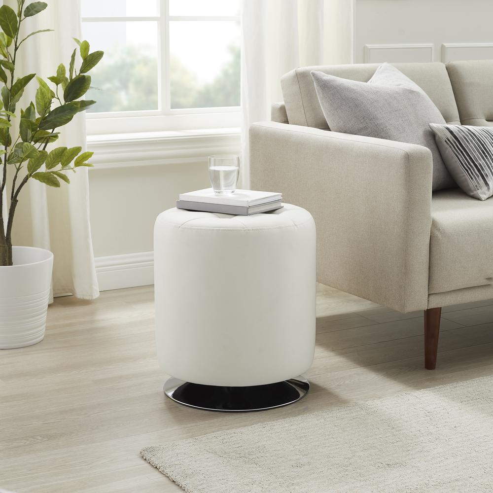 Sikes Swivel Ottoman White. Picture 5