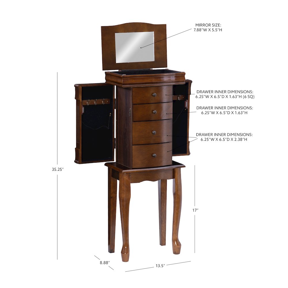 Louis Philippe Walnut Jewelry Armoire. Picture 12