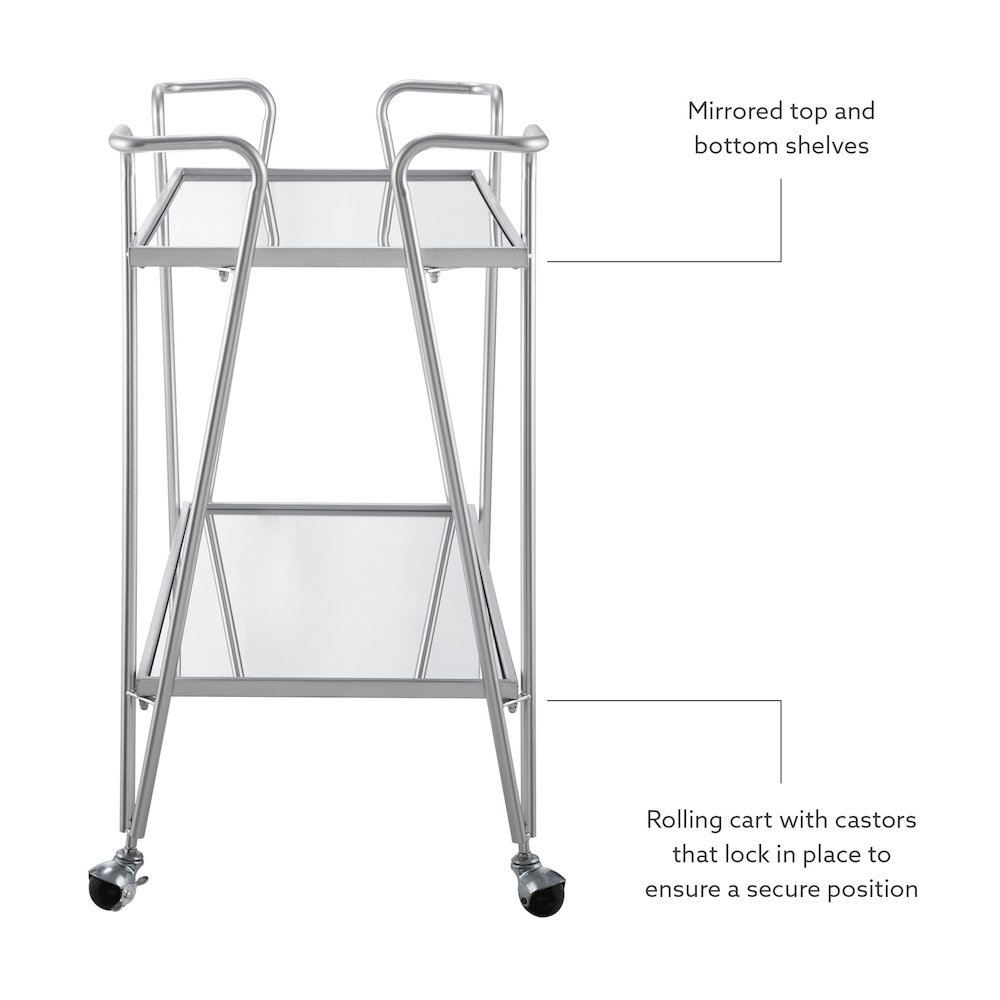 Mid-Century Bar Cart Silver. Picture 7