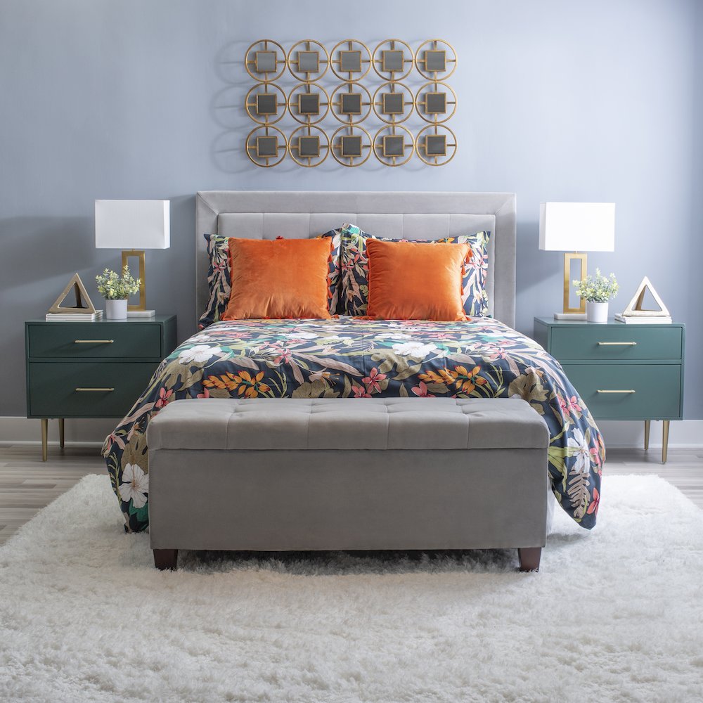 Gloria Two Drawer Night Stand Dark Green. Picture 6