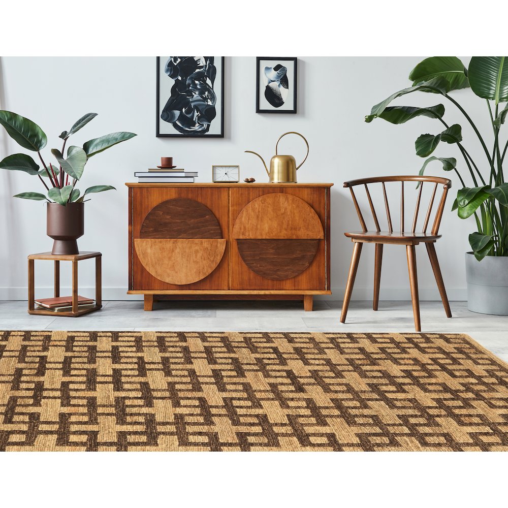 Soumak Beige & Slate 8x11, Rug. Picture 1