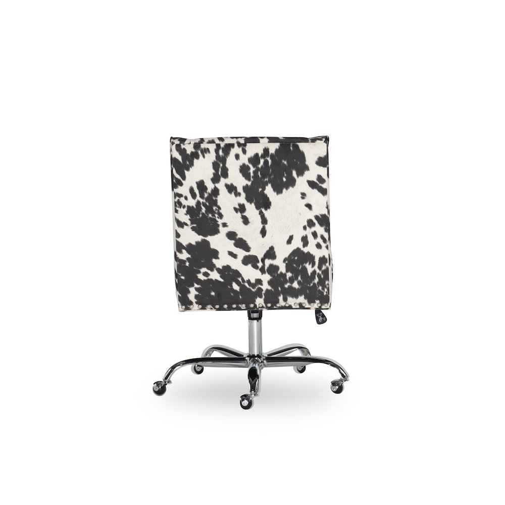 Draper Office Chair, Black And White Cow Print. Picture 9
