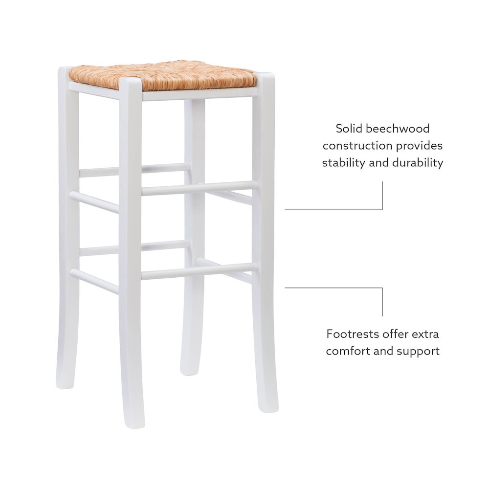 Gianna Backless Barstool White Set Of 2. Picture 9