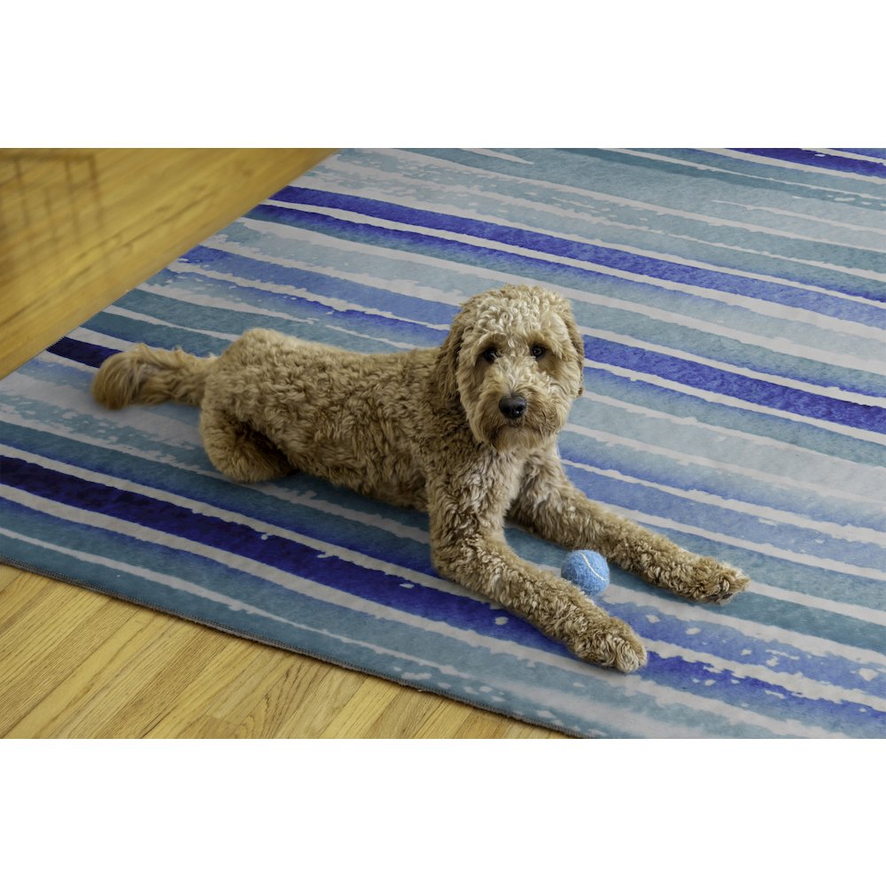 Washable Janna Ivory/Blue 5x7, Rug. Picture 2