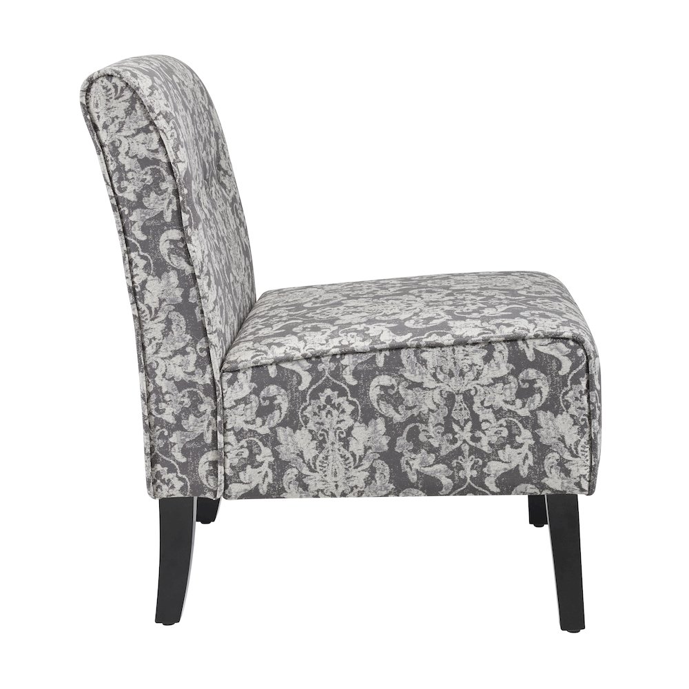 Coco Accent Chair - Gray Damask. Picture 5