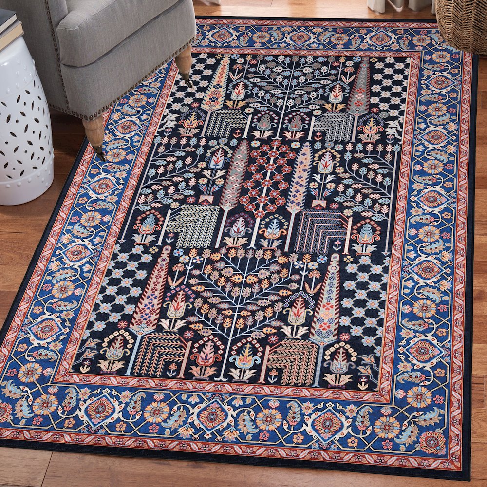 Emerald Tenley Navy & Red 5x7, Rug. Picture 1
