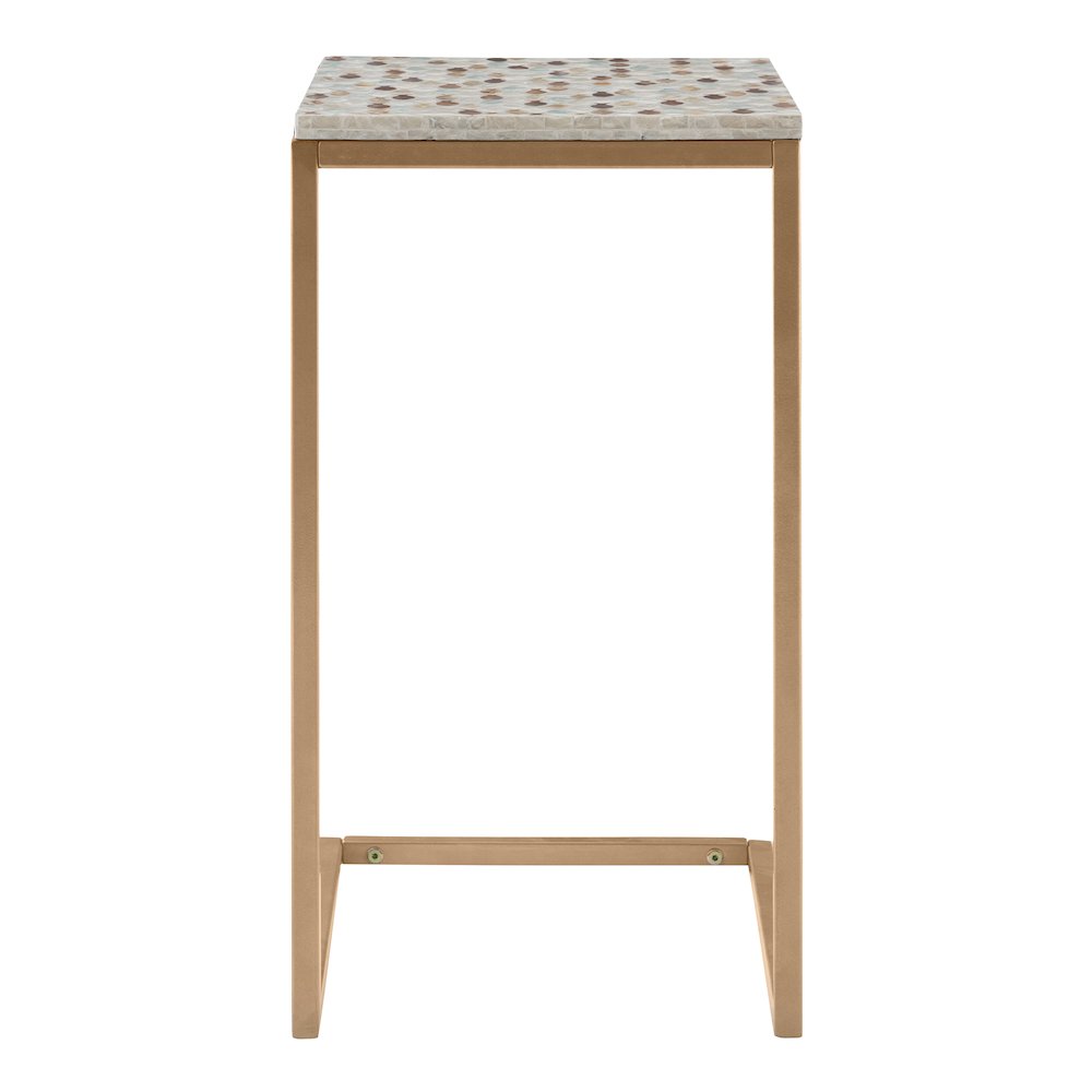 Priscille Capiz Fish Mosaic Accent C Table. Picture 7
