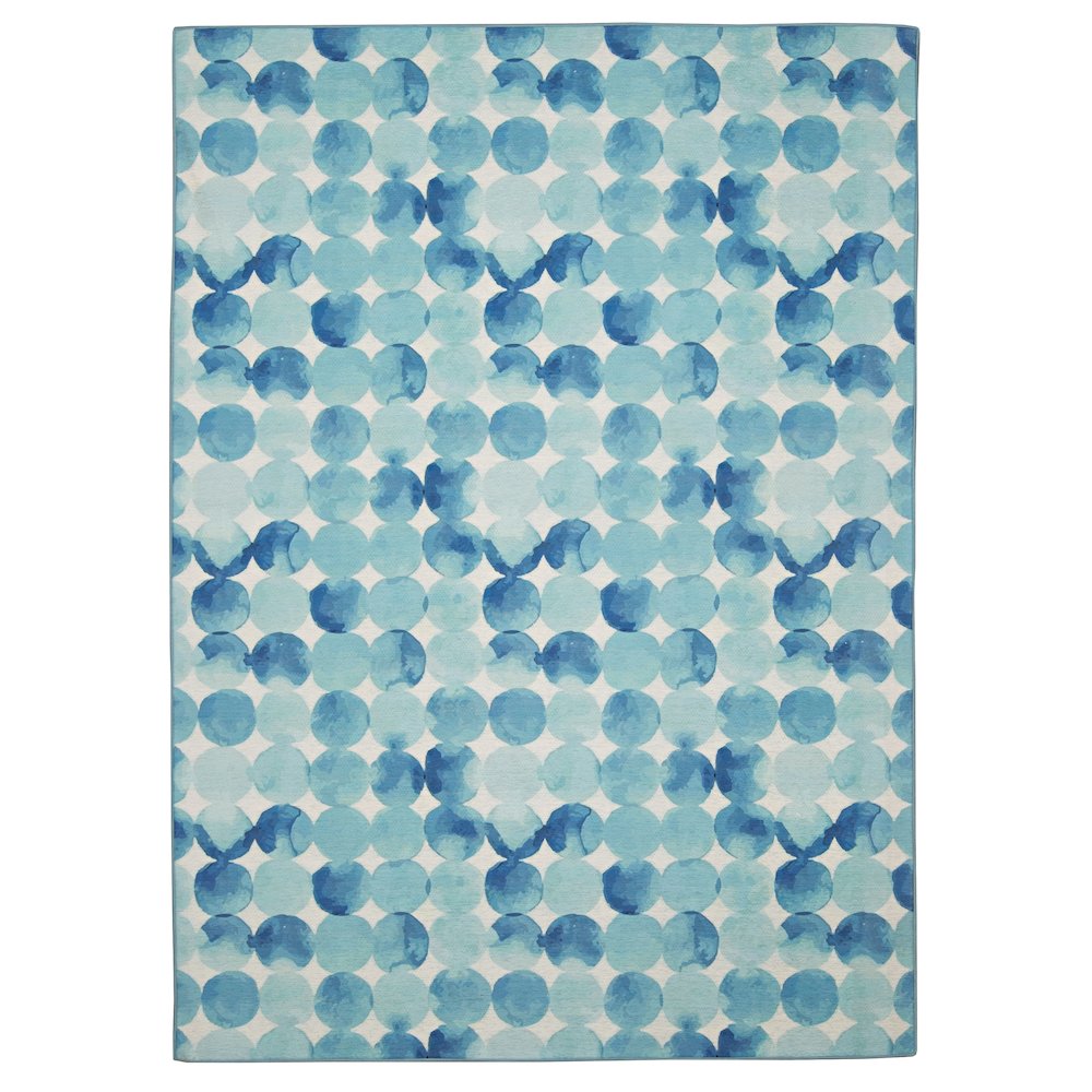 Outdoor Washable Lakeland Blue & Ivory 7' X 9', Rug. Picture 4