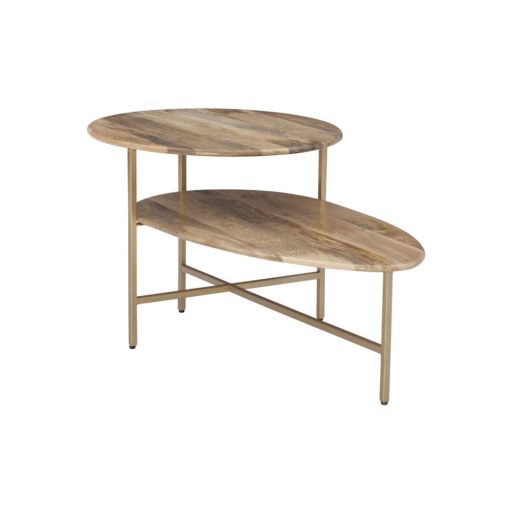 Tavin Two Tiered Coffee Table Natural Gold. Picture 6