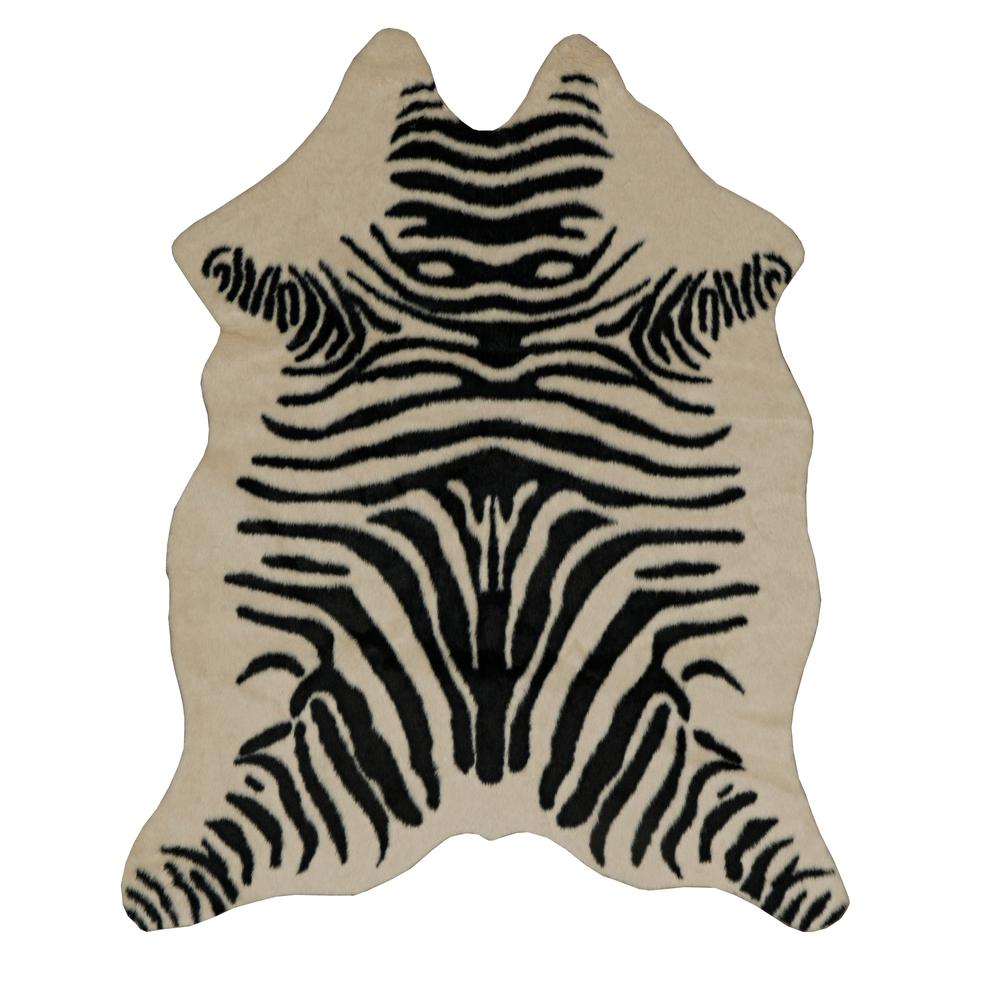 FAUX COW HIDE MINI ZEBRA IVYBLK, Rug. Picture 1