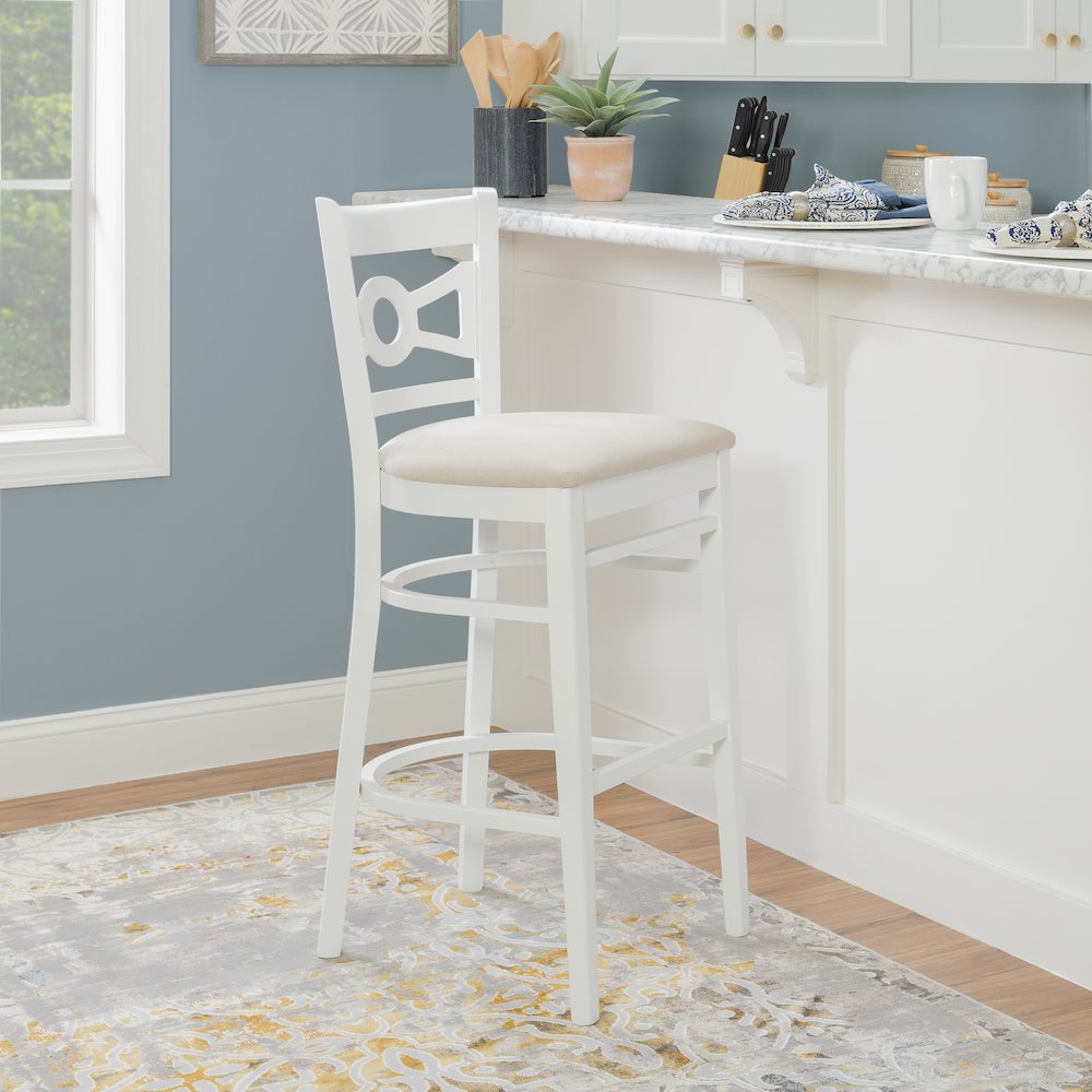 Teresa White Barstool W Uph Seat. Picture 4