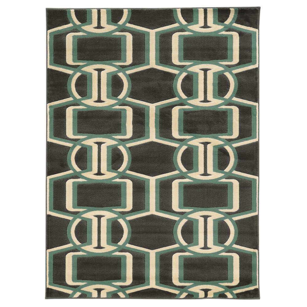 Roma Bridle Chocolate & Turquoise 8x10, Rug. Picture 2