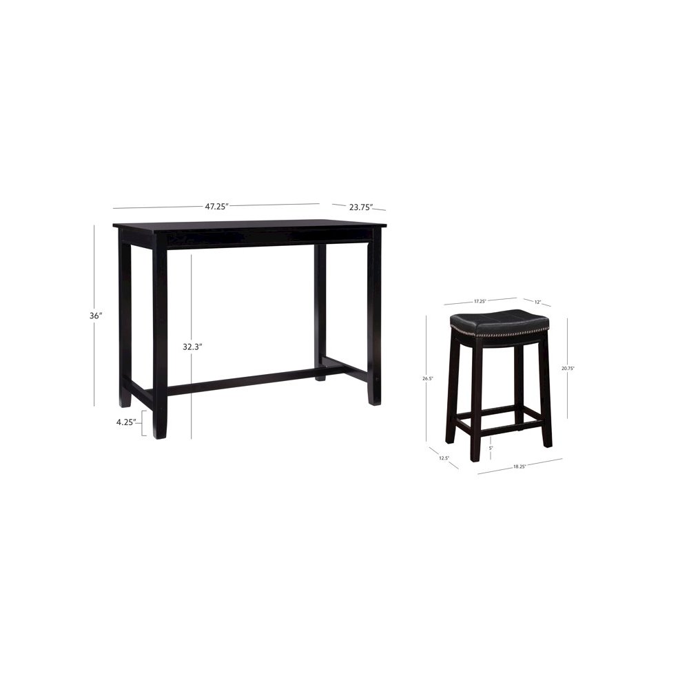 Claridge 3Pc Counter Set Black. Picture 12
