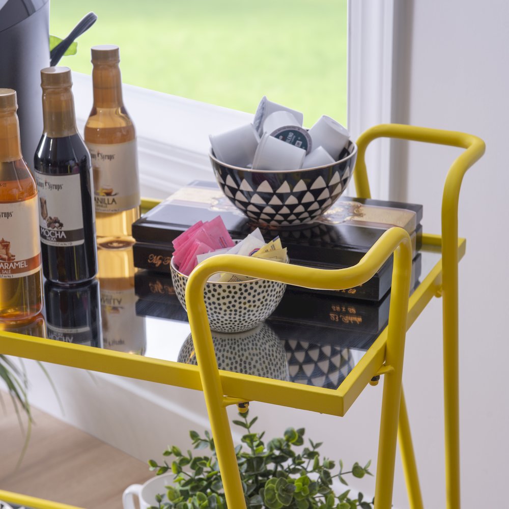 Yellow Mid-Century Bar Cart. Picture 4