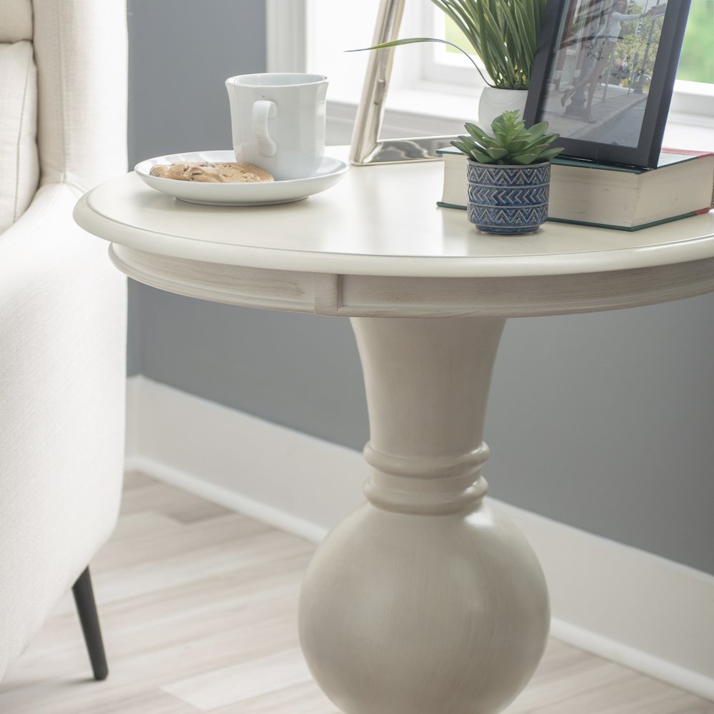 Adeline Round Accent Table Cream. Picture 4