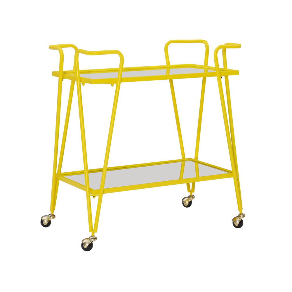 Yellow Mid-Century Bar Cart. Picture 1