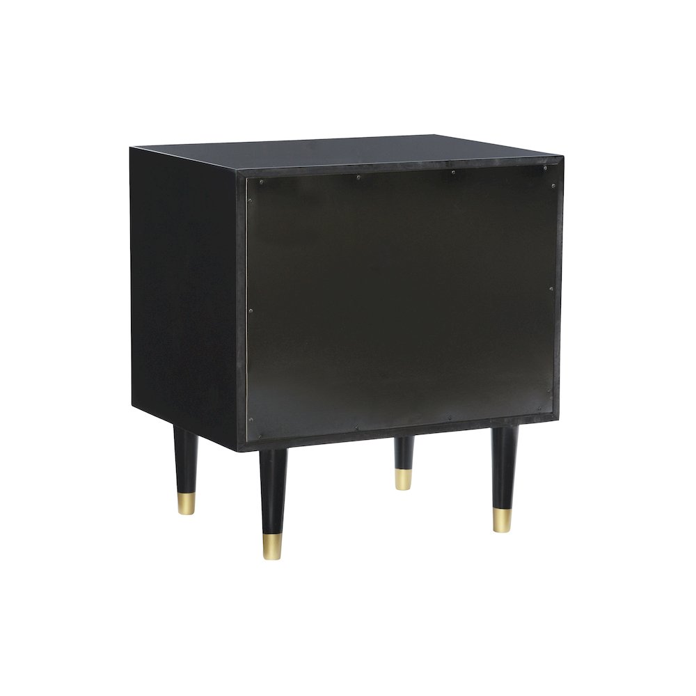 Two Drawer Geo Texture Nightstand Black. Picture 12