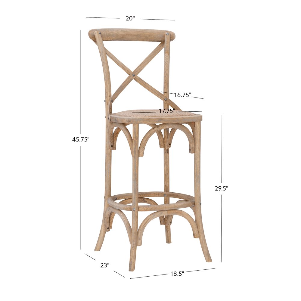 Roxy 30 In Gray Wash Bar Stool. Picture 17
